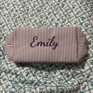 Brand new never used Striped Purple Personalized Pouch
